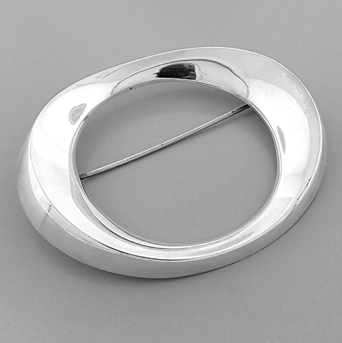 VINTAGE GEORG JENSEN STERLING SILVER OVAL MODERNIST BROOCH PIN 386 (1 of 2)