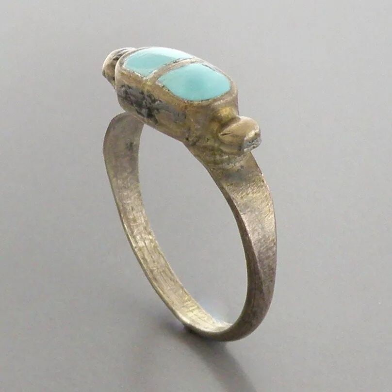 VINTAGE BEAUTIFUL NAVAJO STERLING SILVER INLAY TURQUOISE RING SIZE 7 (1 of 2)