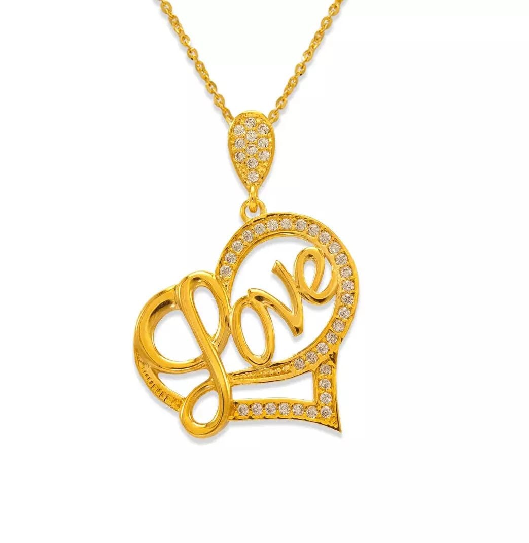NEW 14K YELLOW GOLD FANCY HEART CZ PENDANT: NEW 14K YELLOW GOLD FANCY HEART CZ PENDANT 14K Yellow Gold Approx. 22x22mm High Polished/Cubic Zirconia Chains Sold Separately Weight: 2.7 Grams