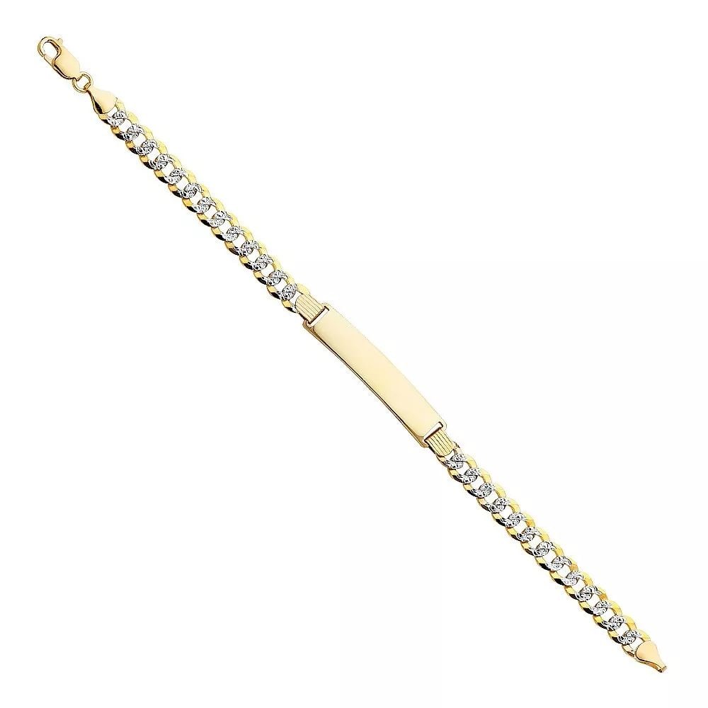NEW 14K GOLD CUBAN 180 WP ID BRACELET (1 of 2)