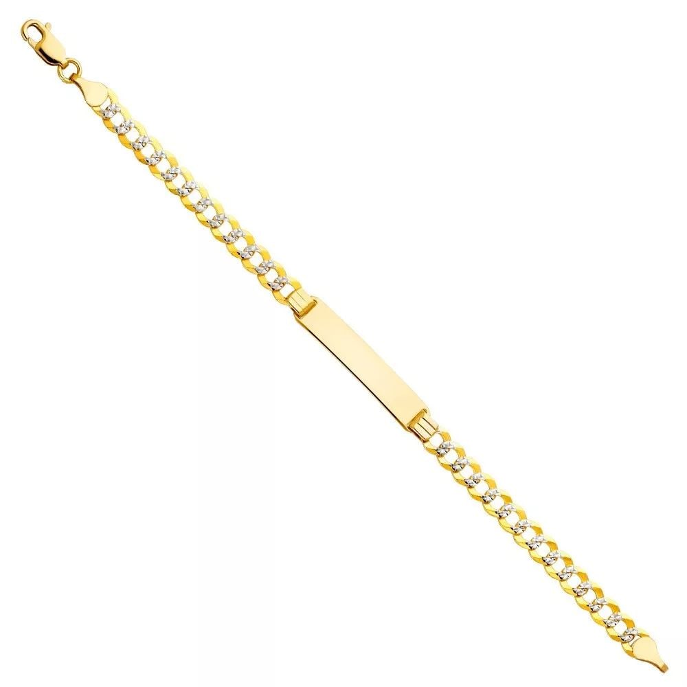 NEW 14K GOLD CUBAN 120 WP BABY ID BRACELET: NEW 14K CUBAN 120 WP BABY ID BRACELET 14K YELLOW GOLD NEW CUBAN 120 WP BABY ID BRACELET WEIGHT: 4.5 g LENGTH: 6in