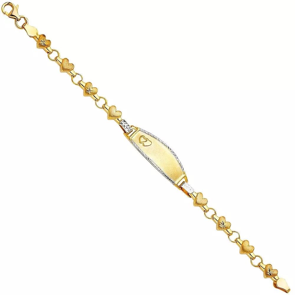 NEW 14K GOLD STAMPATO OVAL BABY ID BRACELET: NEW 14K 2T STAMPATO OVAL BABY ID BRACELET 14K YELLOW GOLD NEW 2T STAMPATO OVAL BABY ID BRACELET WEIGHT: 3.7 g LENGTH: 6in