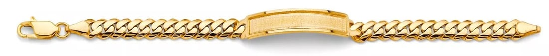 NEW 14K YELLOW GOLD CUBAN FRAME JUNIOR ID BRACELET (1 of 2)