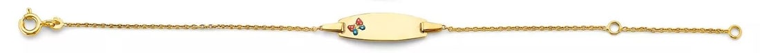 NEW 14K YELLOW GOLD BUTTERFLY BABY ID BRACELET: NEW 14K YELLOW BUTTERFLY BABY ID BRACELET 14K YELLOW GOLD NEW BUTTERFLY BABY ID BRACELET WEIGHT: 1.3g LENGTH: 6in