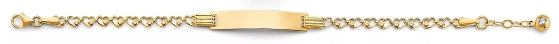 NEW 14K YELLOW GOLD CZ BABY ID BRACELET: NEW 14K YELLOW CZ BABY ID BRACELET 14K YELLOW GOLD NEW CZ BABY ID BRACELET WEIGHT: 2.4g LENGTH: 8in