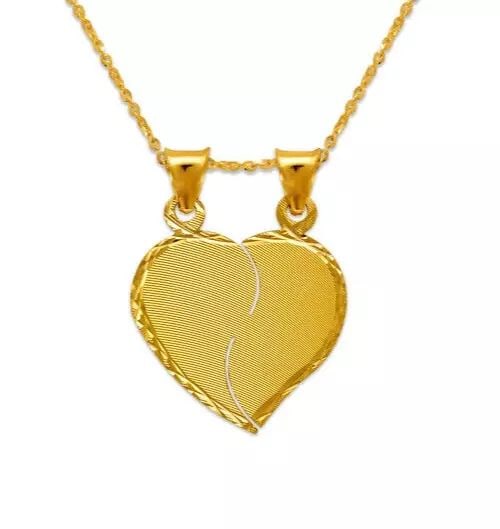NEW 14K YELLOW GOLD FANCY HEART CZ PENDANT (1 of 2)