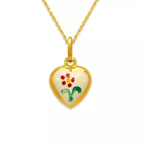 NEW 14K YELLOW GOLD 12MM HEART ENAMEL CHARM PENDANT: NEW 14K YELLOW GOLD 12MM HEART ENAMEL CHARM PENDANT 14K Yellow Gold Approx. 12x12mm Hollow Chains Sold Separately Weight: 1.2 Grams