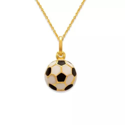 NEW 14K YELLOW GOLD 10MM SOCCER BALL ENAMEL CHARM PENDANT: NEW 14K YELLOW GOLD 10MM SOCCER BALL ENAMEL CHARM PENDANT 14K Yellow Gold Approx. 10x10mm Hollow Chains Sold Separately Weight: 1.1 Grams