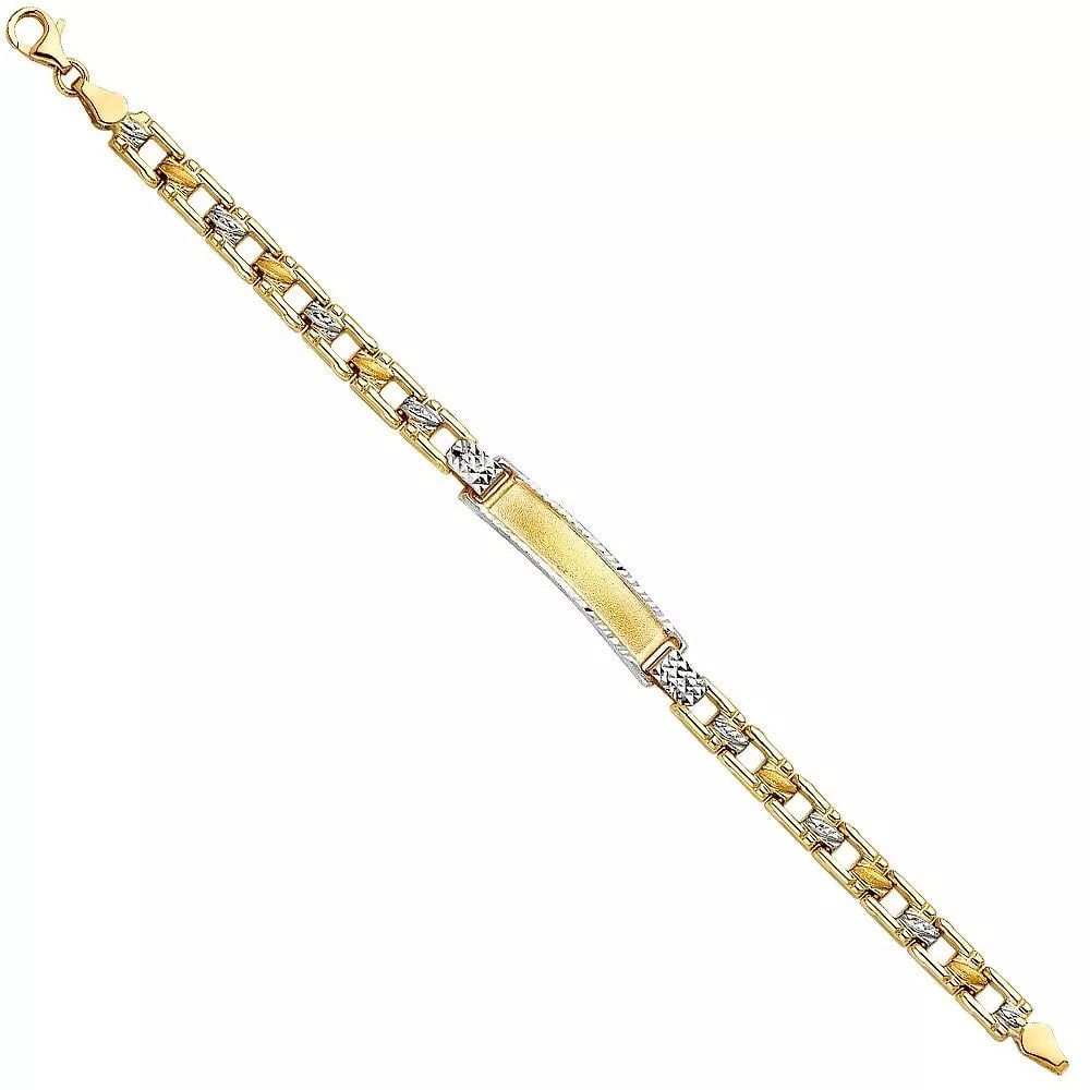 NEW 14K GOLD 2T STAMPATO BABY ID BRACELET (1 of 2)