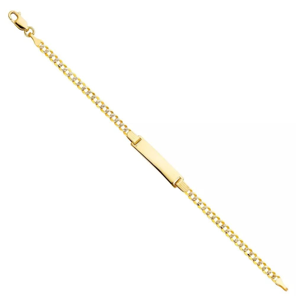 NEW 14K GOLD 080 CUBAN WP BABY ID BRACELET: NEW 14K 080 CUBAN WP BABY ID BRACELET 14K YELLOW GOLD NEW 080 CUBAN WP BABY ID BRACELET WEIGHT: 2.8 g LENGTH: 6in