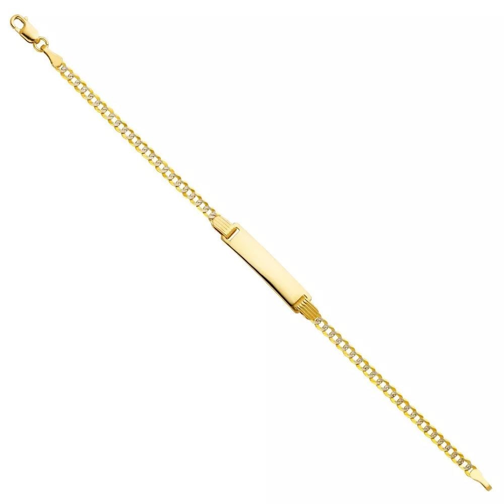 NEW 14K GOLD 060 CUBAN WP BABY ID BRACELET: NEW 14K 060 CUBAN WP BABY ID BRACELET 14K YELLOW GOLD NEW 060 CUBAN WP BABY ID BRACELET WEIGHT: 2.4 g LENGTH: 6in