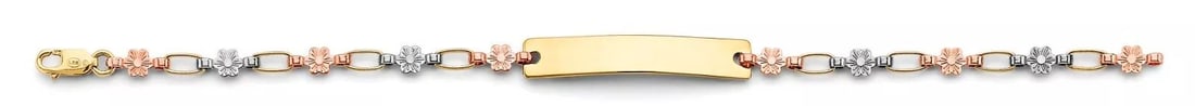 NEW 14K TRI COLOR GOLD BABY ID BRACELET: NEW 14K TRI COLOR BABY ID BRACELET 14K TRI-COLOR GOLD NEW TRI COLOR BABY ID BRACELET WEIGHT: 3.9 g