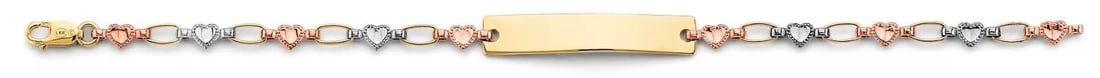 NEW 14K TRI COLOR GOLD BABY ID BRACELET: NEW 14K TRI COLOR BABY ID BRACELET 14K TRI-COLOR GOLD NEW TRI COLOR BABY ID BRACELET WEIGHT: 4.1 g