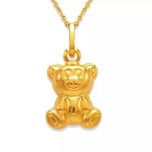 NEW 14K YELLOW GOLD TEDDY BEAR CHARM PENDANT (1 of 2)