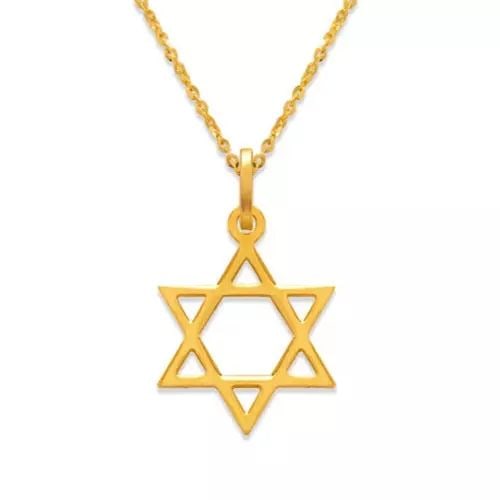 NEW 14K YELLOW GOLD 17MM STAR OF DAVID CHARM PENDANT (1 of 2)