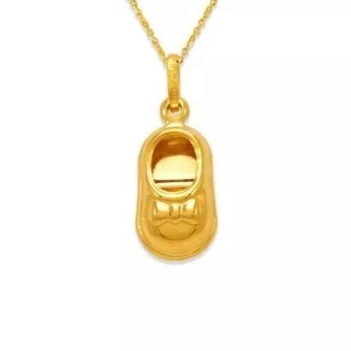 NEW 14K YELLOW GOLD BABY SHOE CHARM PENDANT: NEW 14K YELLOW GOLD BABY SHOE CHARM PENDANT 14K Yellow Gold Approx. 9x16mm Hollow Chains Sold Separately Weight: 1.2 Grams