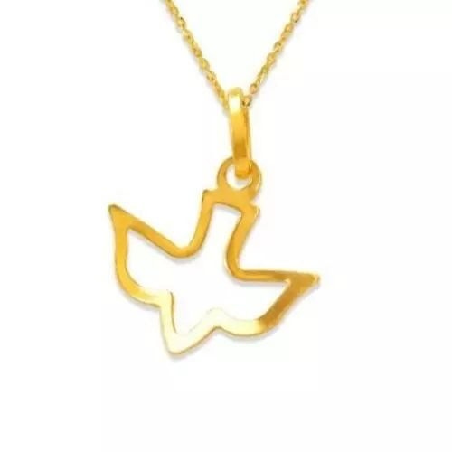NEW 14K YELLOW GOLD DOVE CHARM PENDANT (1 of 2)