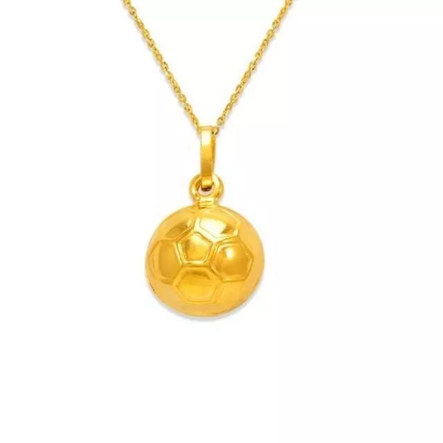NEW 14K YELLOW GOLD 10MM SOCCER BALL CHARM PENDANT (1 of 2)