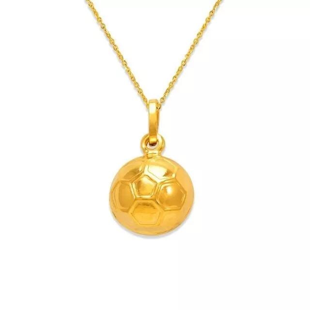 NEW 14K YELLOW GOLD 12 MM SOCCER BALL CHARM PENDANT (1 of 2)