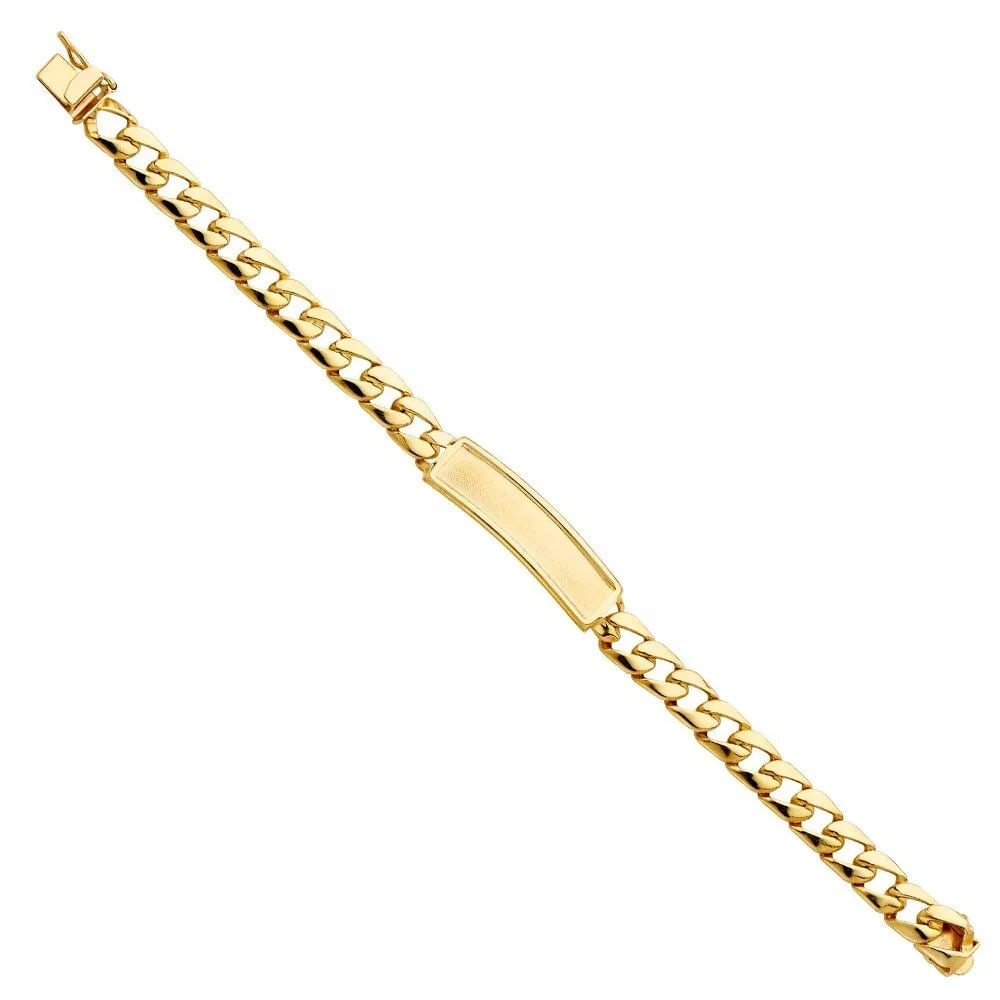NEW 14K YELLOW STAMP LINK BABY ID BRACELET (1 of 2)