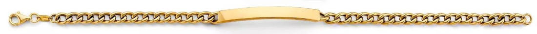 NEW 14K YELLOW HOLLOW CUBAN ID BRACELET: NEW 14K YELLOW HOLLOW CUBAN ID BRACELET 14K YELLOW GOLD NEW HOLLOW CUBAN ID BRACELET WEIGHT: 4.9g