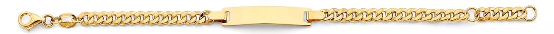 NEW 14K YELLOW HOLLOW CUBAN BABY ID BRACELET: NEW 14K YELLOW HOLLOW CUBAN BABY ID BRACELET 14K YELLOW GOLD NEW HOLLOW CUBAN BABY ID BRACELET WEIGHT: 2.5g
