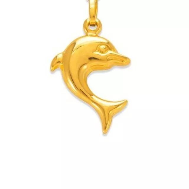NEW 14K YELLOW GOLD DOLPHIN CHARM PENDANT (1 of 2)