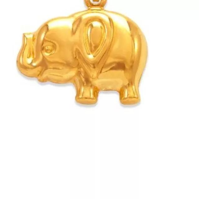 NEW 14K YELLOW GOLD LARGE ELEPHANT CHARM PENDANT (1 of 2)