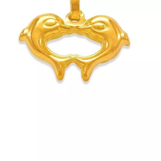 NEW 14K YELLOW GOLD DOUBLE DOLPHIN CHARM PENDANT: NEW 14K YELLOW GOLD KISSING DOLPHIN CHARM PENDANT 14K Yellow Gold Approx. 15x10mm Hollow Chains Sold Separately Weight: 0.7 Grams