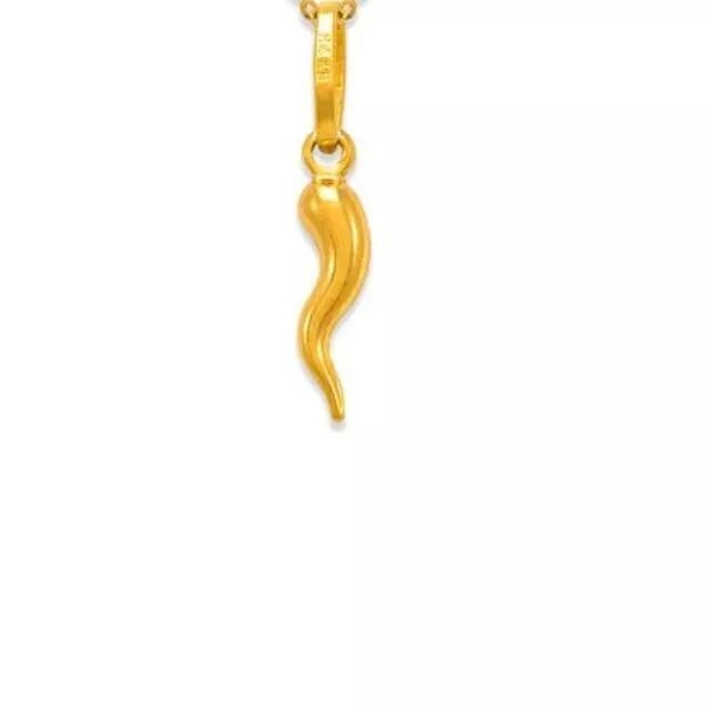 NEW 14K YELLOW GOLD 15 MM HORN CHARM PENDANT (1 of 2)