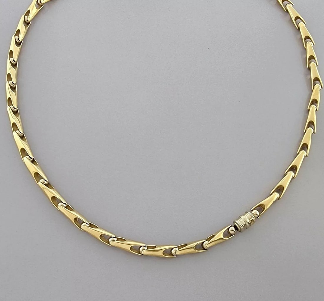 VINTAGE BEAUTIFUL 14K TWO TONE GOLD UNIQUE DESIGN ITALIAN NECKLACE (1 of 2)
