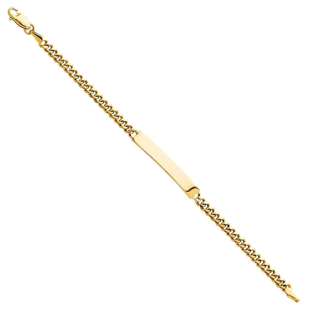 NEW 14K YELLOW CUBAN PLAIN JUNIOR ID BRACELET (1 of 2)