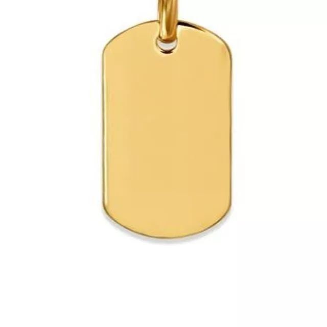 NEW 14K YELLOW GOLD HIGH POLISHED RECTANGLE PENDANT (1 of 2)