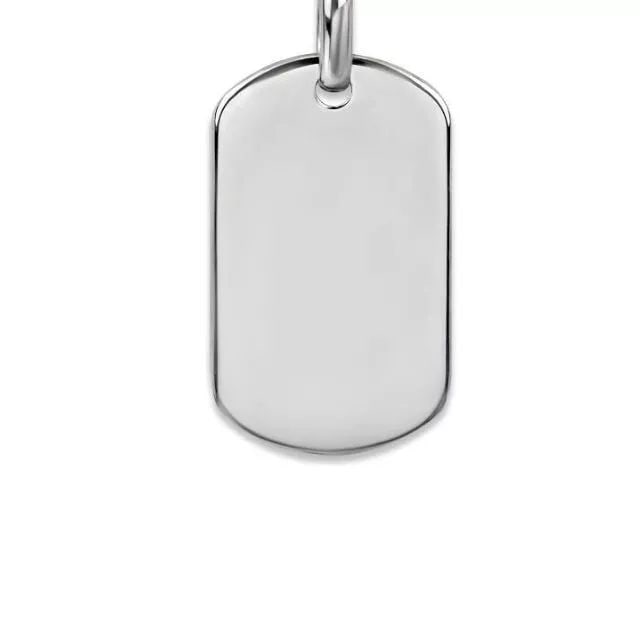 NEW 14K WHITE GOLD HIGH POLISHED RECTANGLE PENDANT: NEW 14K WHITE GOLD HIGH POLISHED RECTANGLE PENDANT 14K White Gold Approx. 11.5x20mm High Polished Chains Sold Separately Weight: 2.4 Grams