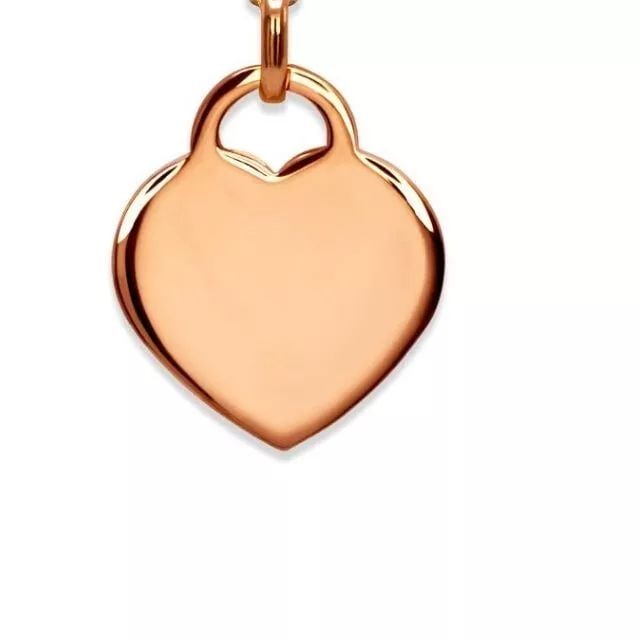 NEW 14K ROSE GOLD HIGH POLISHED HEART PENDANT (1 of 2)