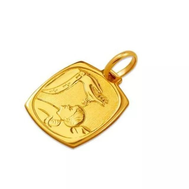 NEW 14K YELLOW GOLD BAPTISM PENDANT: NEW 14K YELLOW GOLD BAPTISM PENDANT 14K Yellow Gold Approx. 16x18mm High Polished Chains Sold Separately Weight: 2.5 Grams