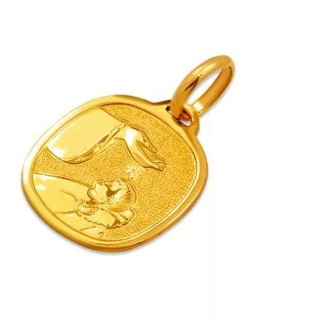 NEW 14K YELLOW GOLD LARGE BAPTISM PENDANT (1 of 2)