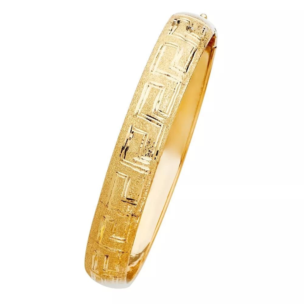NEW 14K YELLOW 8mm GOLD SOLID BANGLE BRACELET (1 of 2)