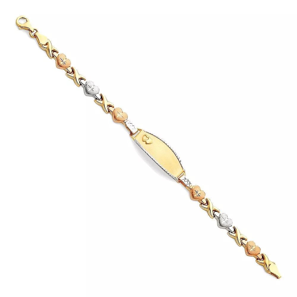 NEW 14K MULTI COLOR LIGHT STAMPATO ID BRACELET FOR JUNIOR (1 of 2)