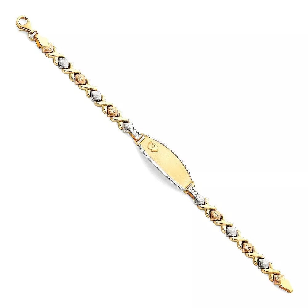 NEW 14K MULTI COLOR LIGHT STAMPATO ID BRACELET FOR JUNIOR (1 of 2)