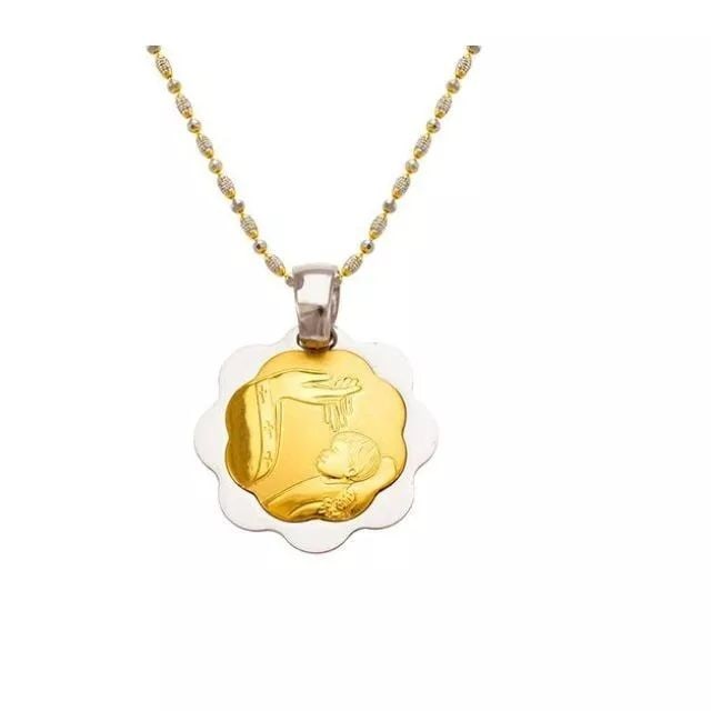 NEW 14K TWO TONE GOLD BAPTISM PENDANT (1 of 2)