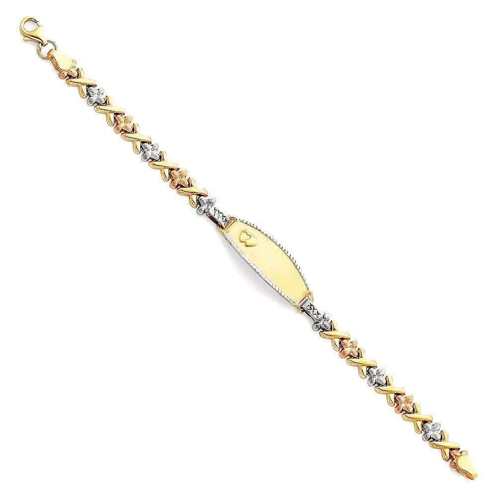 NEW 14K MULTI COLOR LIGHT STAMPATO ID BRACELET FOR JUNIOR (1 of 2)