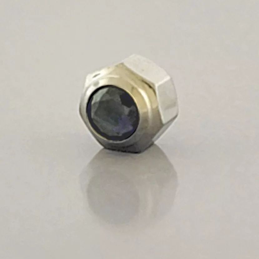 GENUINE CARTIER 4.7mm STAINLESS STEEL SANTOS CROWN BLUE (1 of 2)