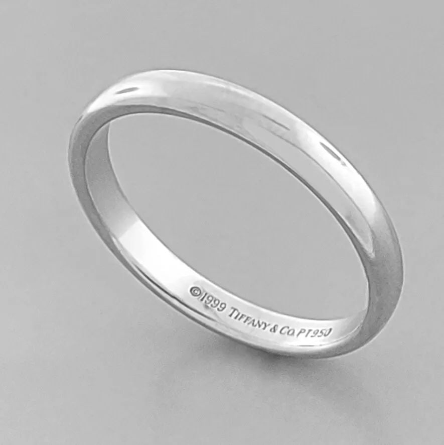 TIFFANY & Co. 3mm LUCIDA PLATINUM WEDDING STACKING RING BAND SIZE 9.5 (1 of 2)
