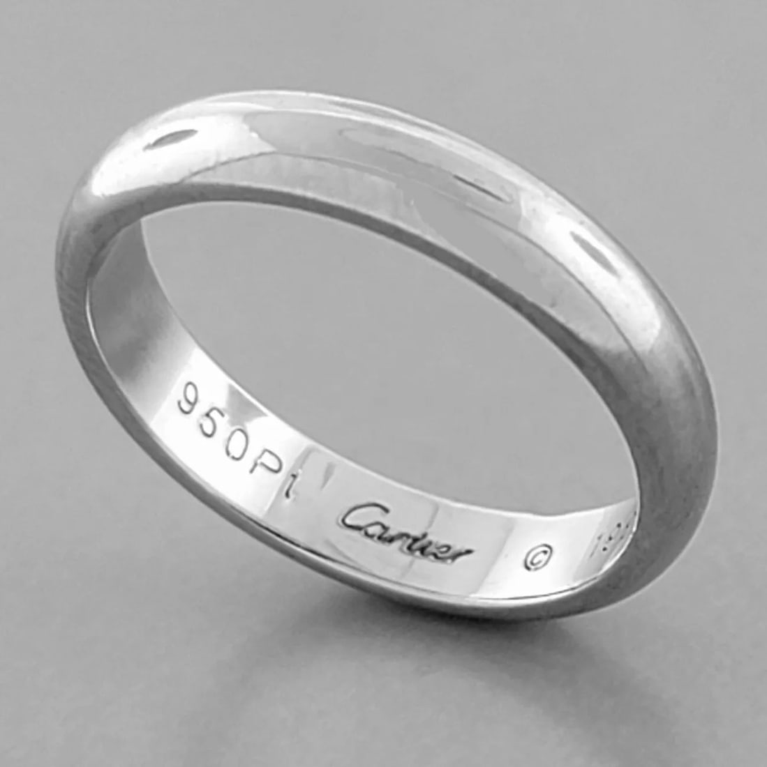 CARTIER PLATINUM WEDDING BAND RING SIZE 4 - 47 (1 of 2)