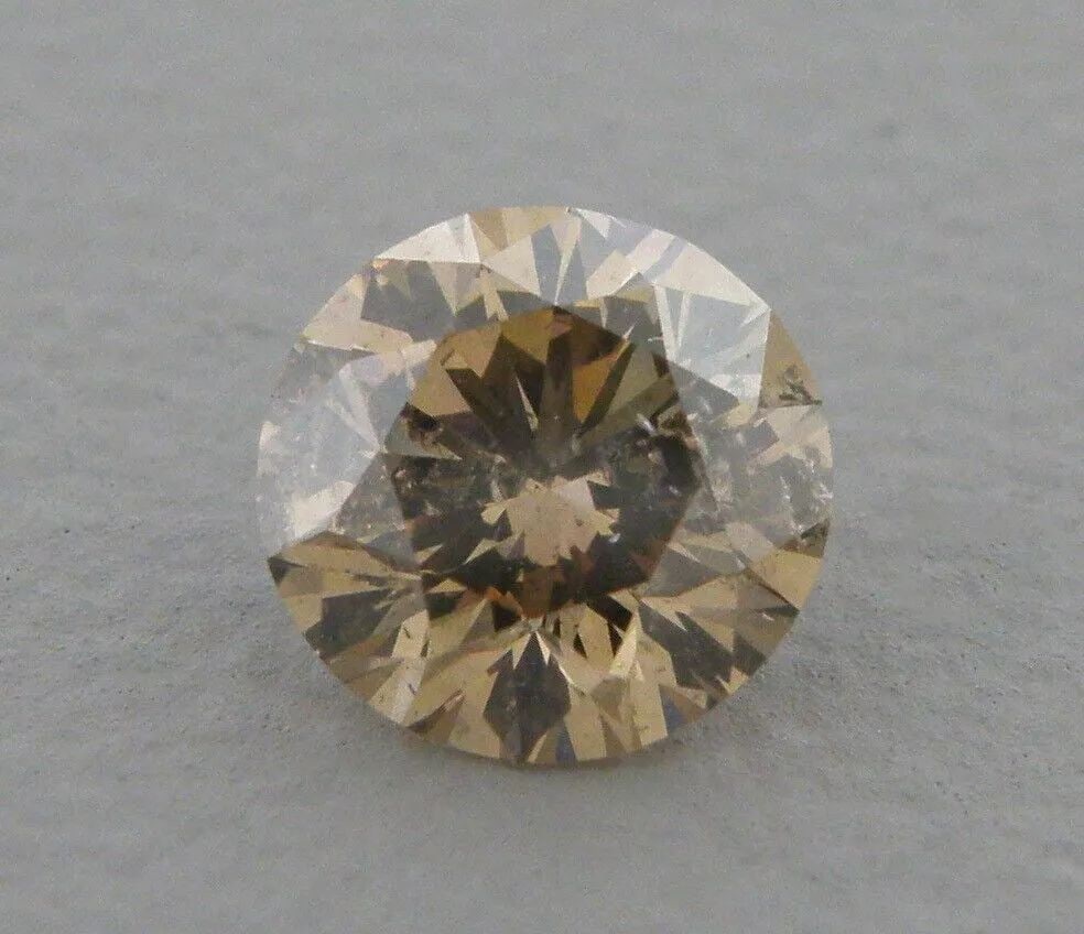 1.38ct BRILLIANT ROUND CUT LOOSE NATURAL UNTREATED CHAMPAGNE DIAMOND (1 of 2)
