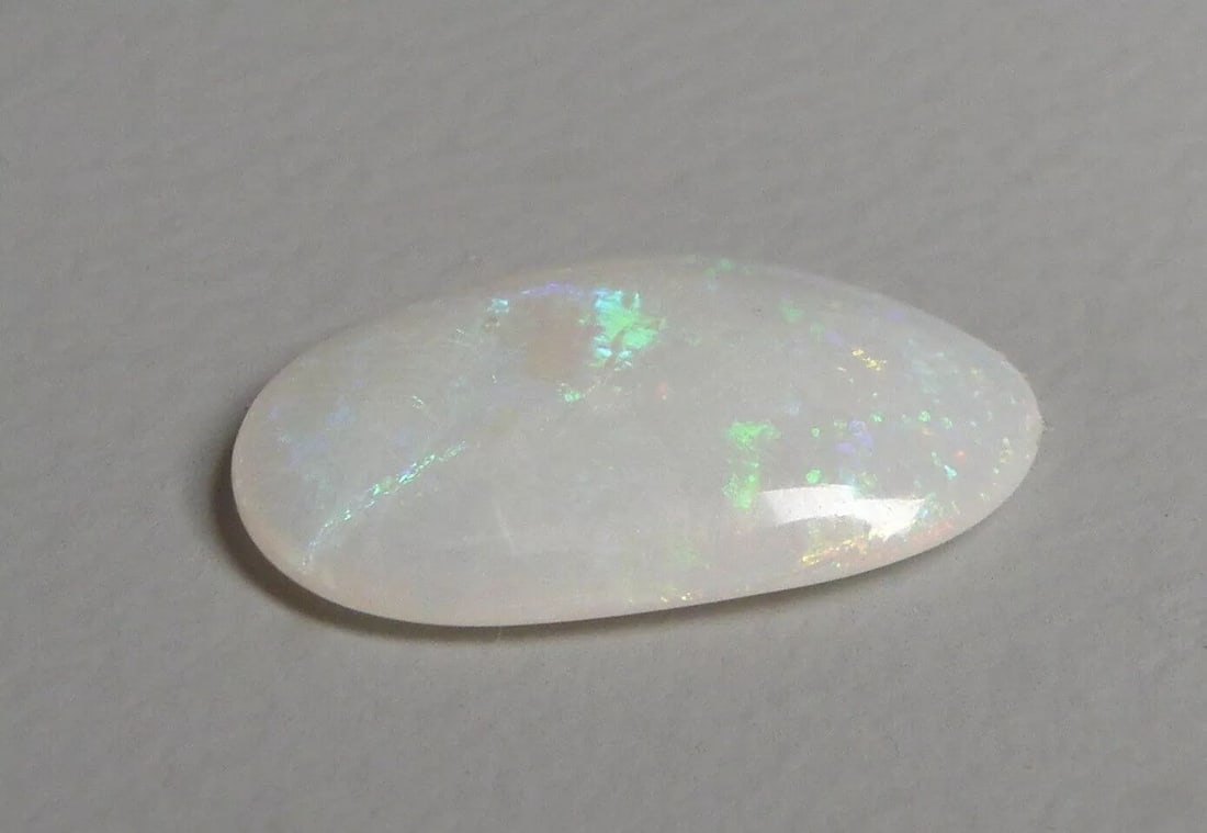 6.25CT NATURAL UNTREATED WHITE MULTI COLORED OPAL CABOCHON FREEFORM (1 of 2)