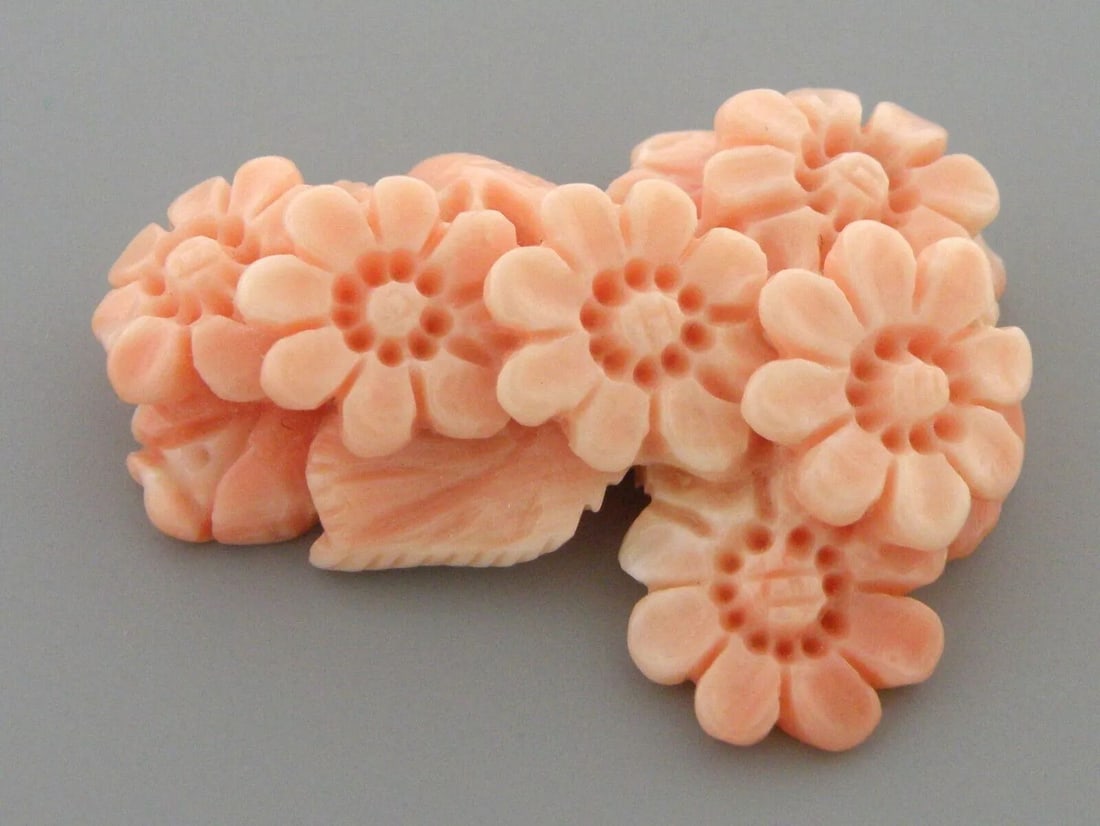 NATURAL UNTREATED 50ct CORAL BEAUTIFUL PINK SALMON COLOR FLOWER BOUQUET (1 of 2)