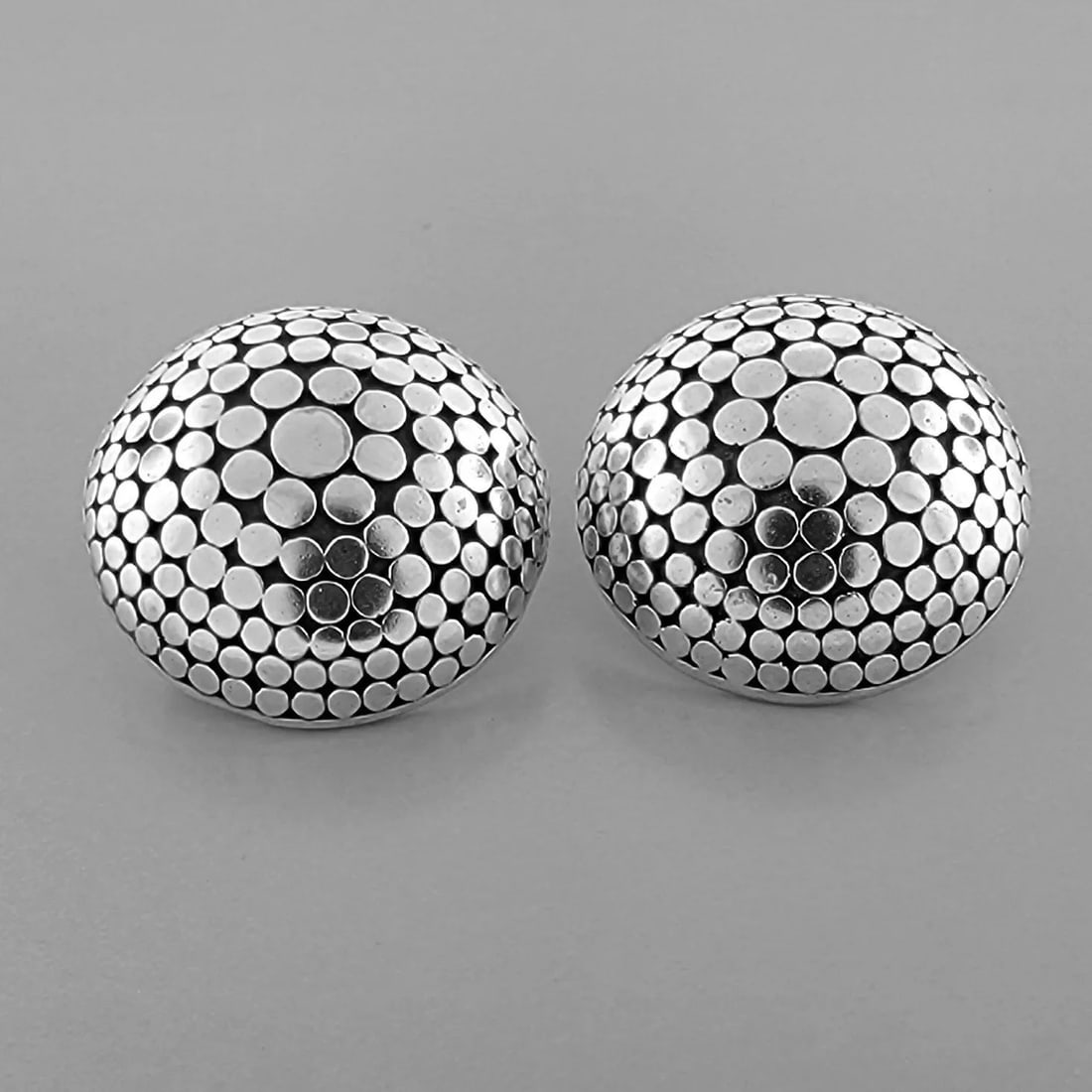 JOHN HARDY STERLING SILVER CLIP ON LADIES DOT EARRINGS HUGE LARGE (1 of 2)