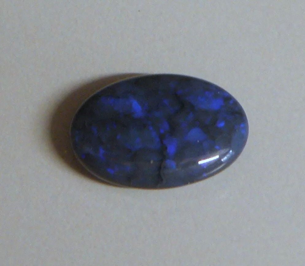 7.13ct LOOSE OVAL CABOCHON NATURAL BLACK OPAL AUSTRALIA (1 of 2)